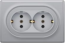 Розетка с заземлением OneKeyElectro Florence 1-м. 2 мод. серый картинка